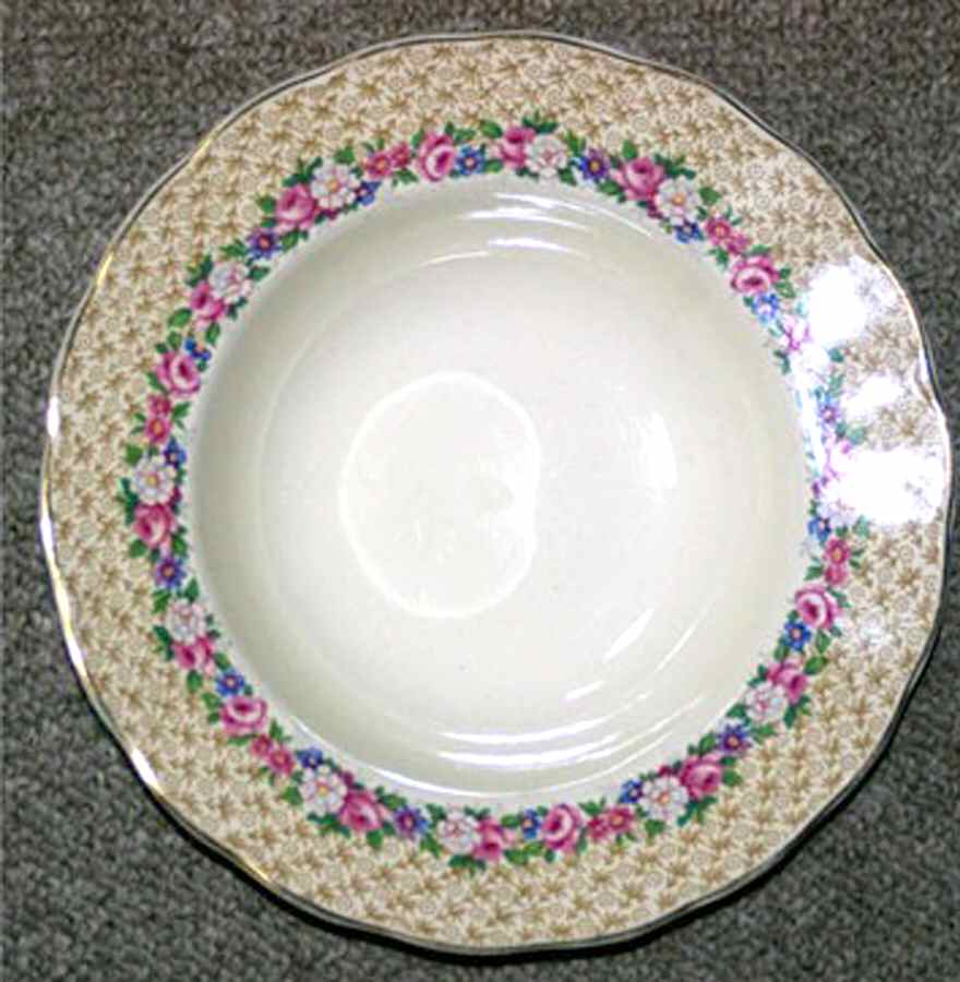 Pompadour Rim Soup Bowl by Grindley-1