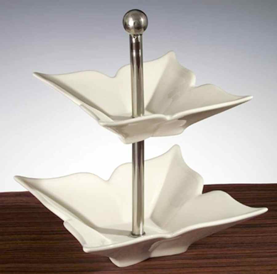 Fiori 2 Tiered Serving Tray by Godinger-1
