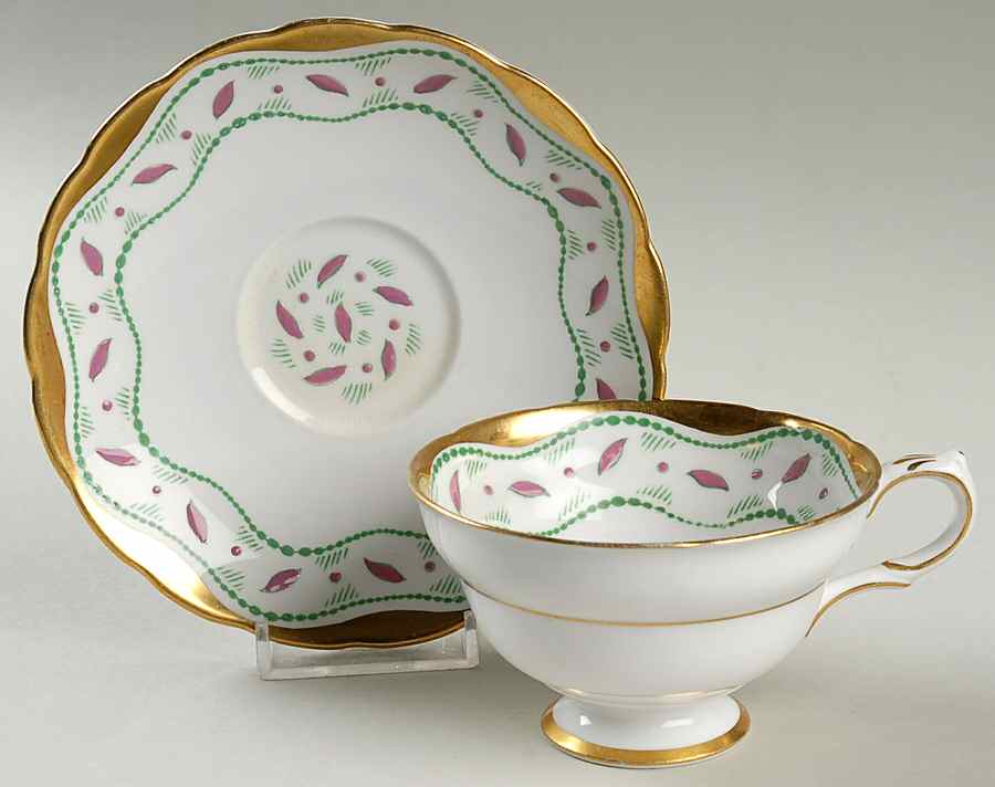 Florentine Footed Cup & Saucer Set by Grosvenor-1