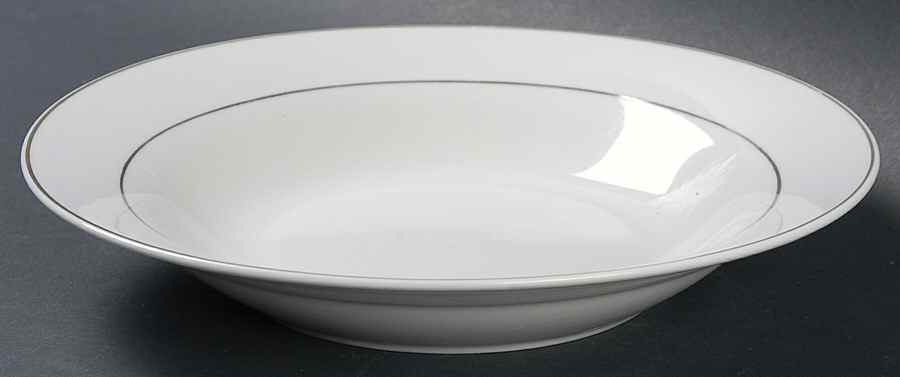 Tuxedo Platinum Rim Soup Bowl by Gibson Designs-1