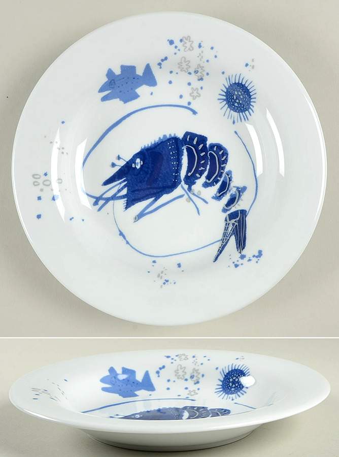 Ocean (Blue) Large Rim Soup Bowl by Gilitzer Porzellan-1