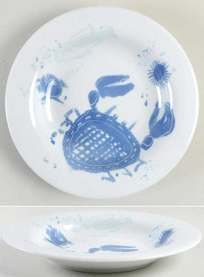 Ocean (Blue) Large Rim Soup Bowl by Gilitzer Porzellan-1