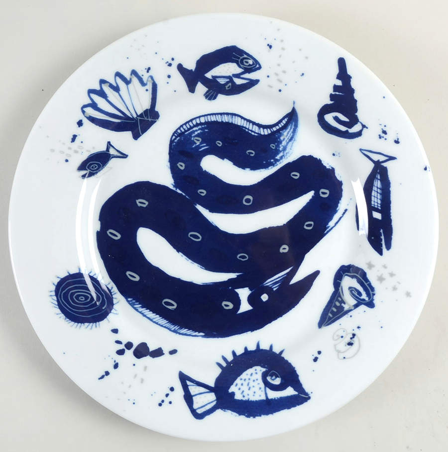 Ocean (Blue) Dinner Plate by Gilitzer Porzellan-1