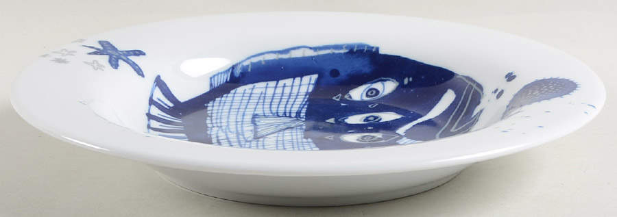 Ocean (Blue) Large Rim Soup Bowl by Gilitzer Porzellan-1