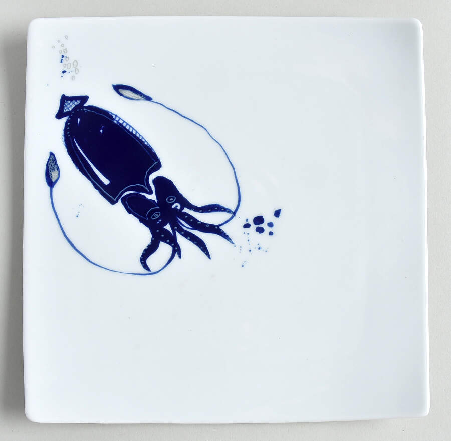 Ocean (Blue) Square Salad Plate by Gilitzer Porzellan-1
