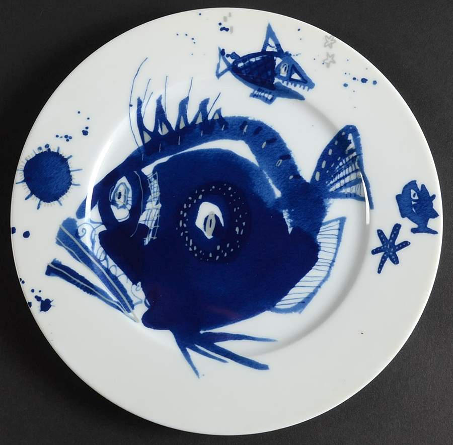 Ocean (Blue) Salad Plate by Gilitzer Porzellan-1