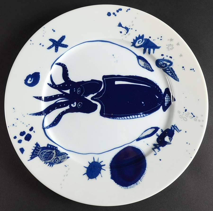 Ocean (Blue) Dinner Plate by Gilitzer Porzellan-1