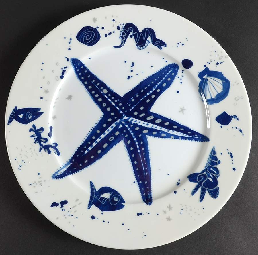 Ocean (Blue) Dinner Plate by Gilitzer Porzellan-1