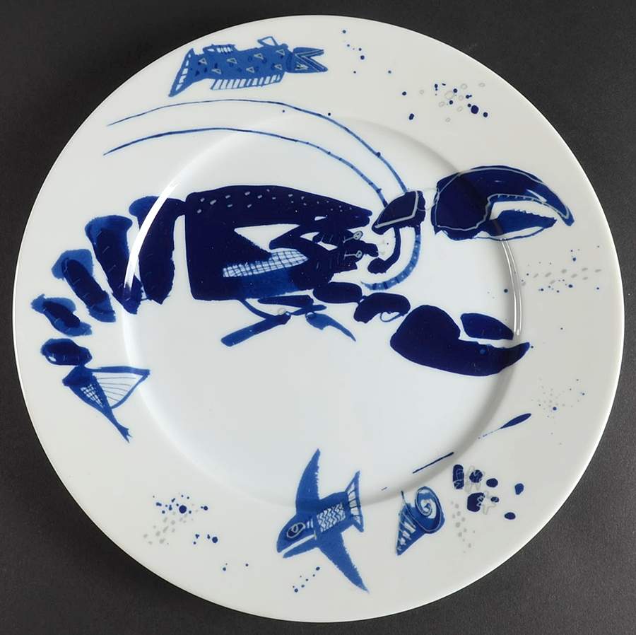 Ocean (Blue) Dinner Plate by Gilitzer Porzellan-1