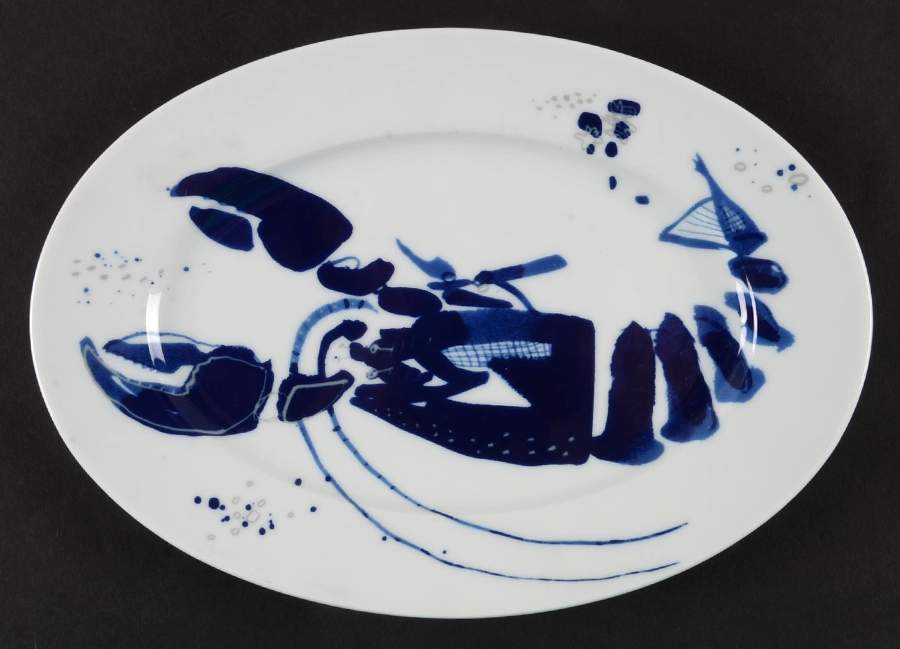 Ocean (Blue) 9" Oval Serving Platter by Gilitzer Porzellan-1