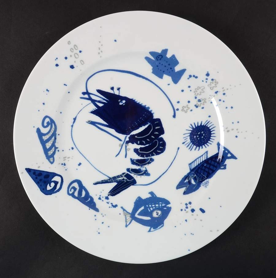 Ocean (Blue) Dinner Plate by Gilitzer Porzellan-1