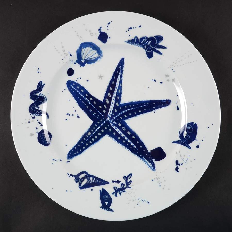 Ocean (Blue) 12" Chop Plate (Round Platter) by Gilitzer Porzellan-1