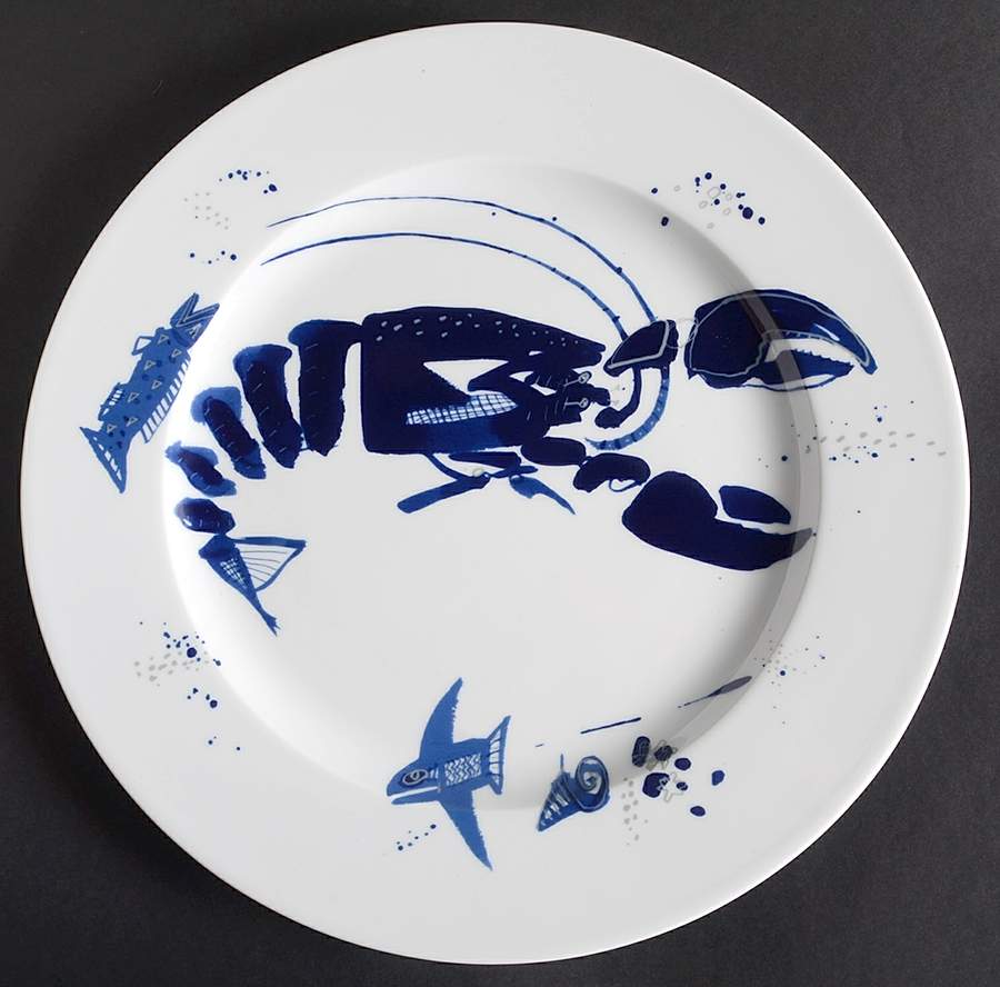 Ocean (Blue) 12" Chop Plate (Round Platter) by Gilitzer Porzellan-1