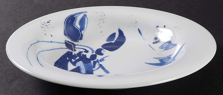 Ocean (Blue) Large Rim Soup Bowl by Gilitzer Porzellan-1