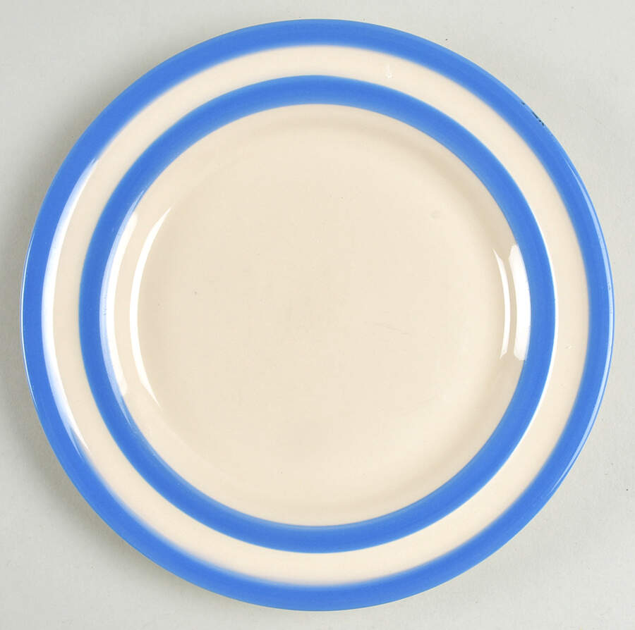Cornish Blue Cream (Shield Stamp) Dessert/Pie Plate by T G Green (England)-1
