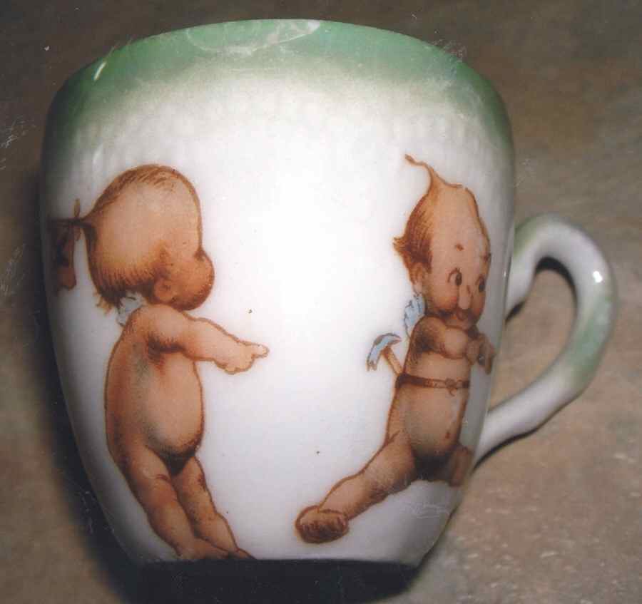 Kewpie Dark Green Child's Cup No Saucer by Germany-1