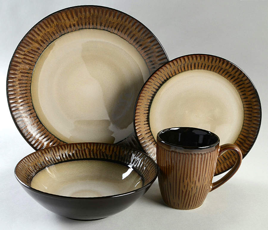 Mojave Brown 4 Piece Place Setting by Gourmet Expressions-1