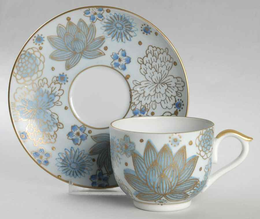GIM19 Footed Cup & Saucer Set by Gold Imari-1