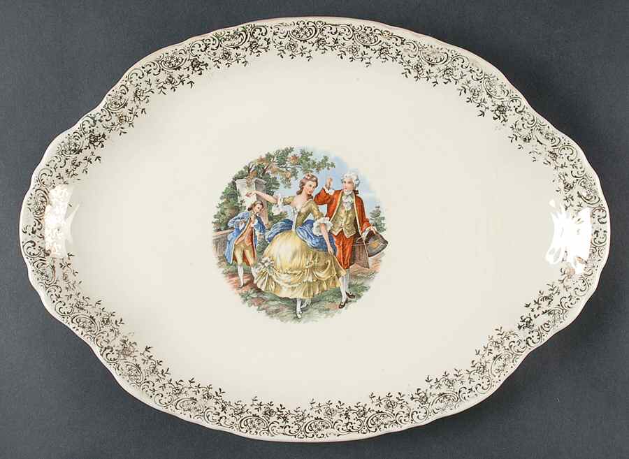 GEO519 14" Oval Serving Platter by WS George-1