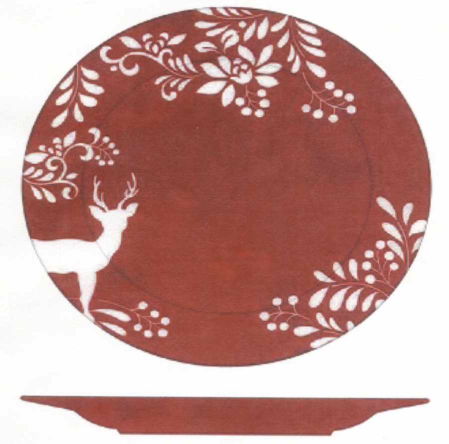 Reindeer Silhouette 18" Oval Serving Platter by Gibson Designs-1