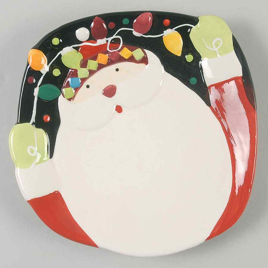 Santa in Lights Figural Appetizer Plate by Gibson Designs-1