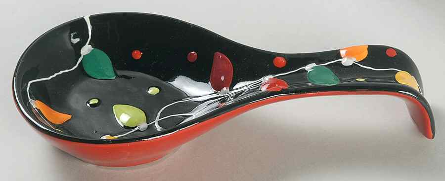 Santa in Lights Spoon Rest/Holder (Holds 1 Spoon) by Gibson Designs-1