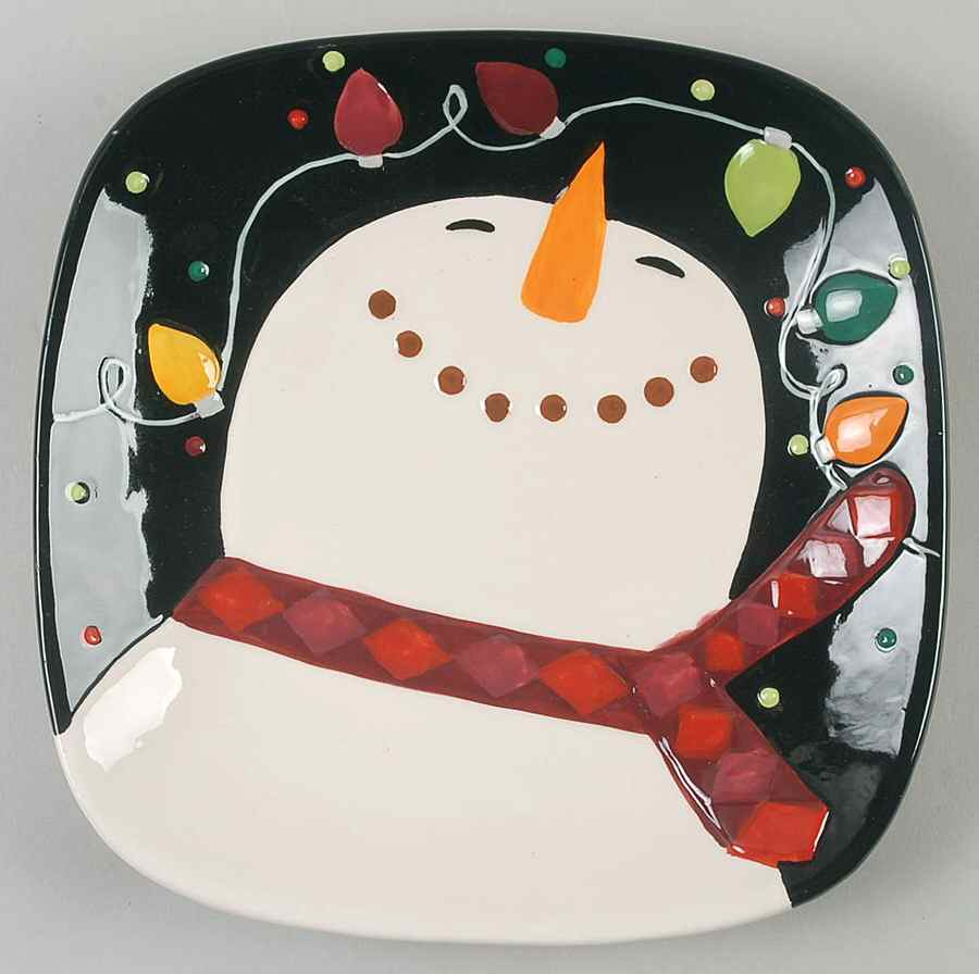 Santa in Lights Square Salad Plate by Gibson Designs-1