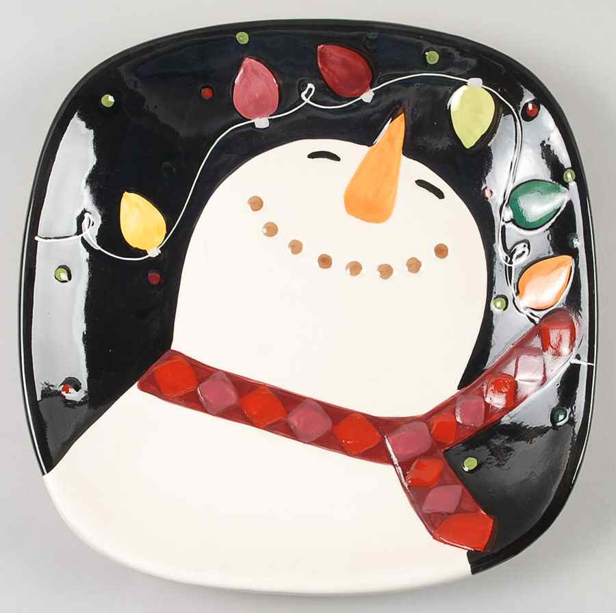 Santa in Lights Square Dinner Plate by Gibson Designs-1