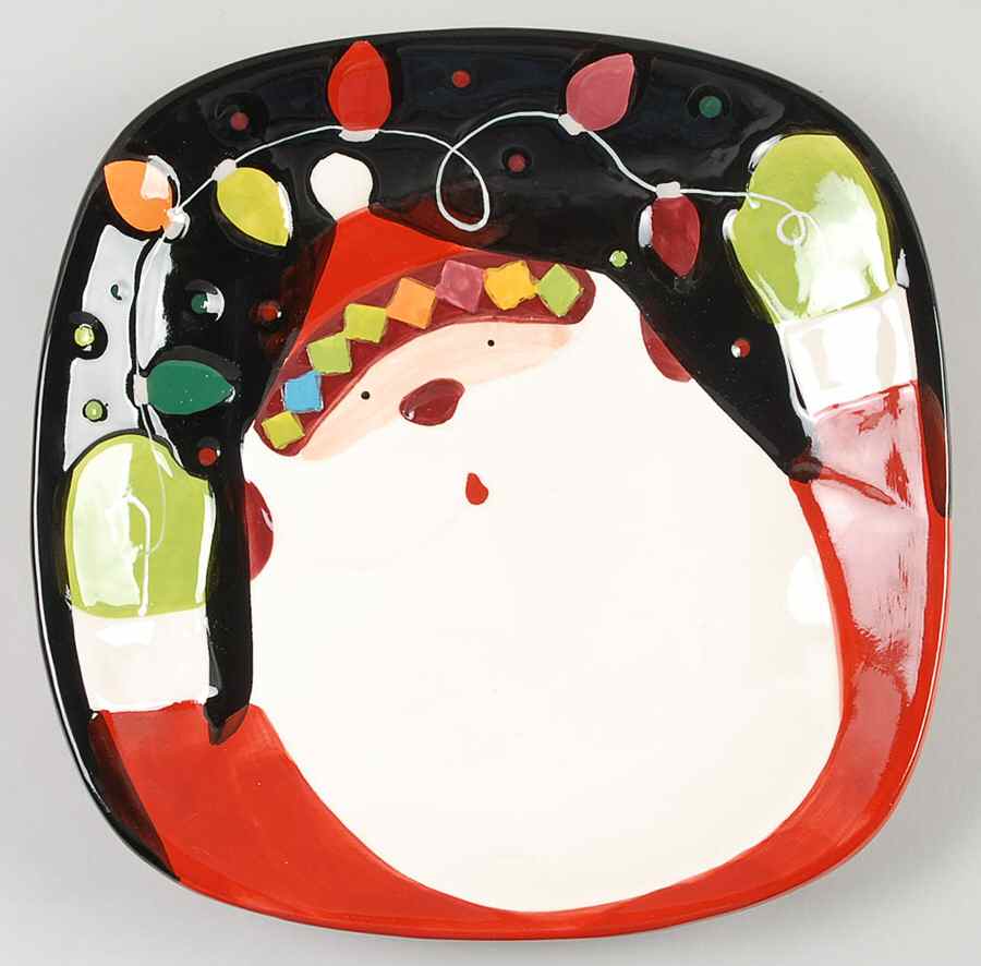 Santa in Lights Square Dinner Plate by Gibson Designs-1