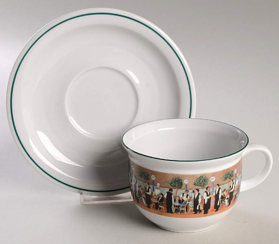Bistro Flat Cup & Saucer Set by Guy Buffet-1
