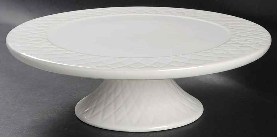 Diamond Quilt 11" Diameter Pedestal Cake Stand by Gibson Designs-1