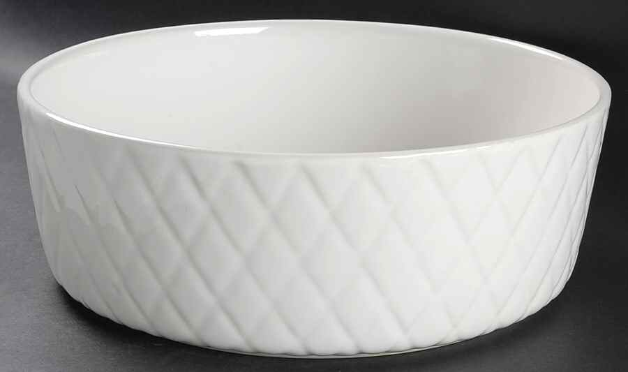 Diamond Quilt 13" Round Serving Bowl by Gibson Designs-1