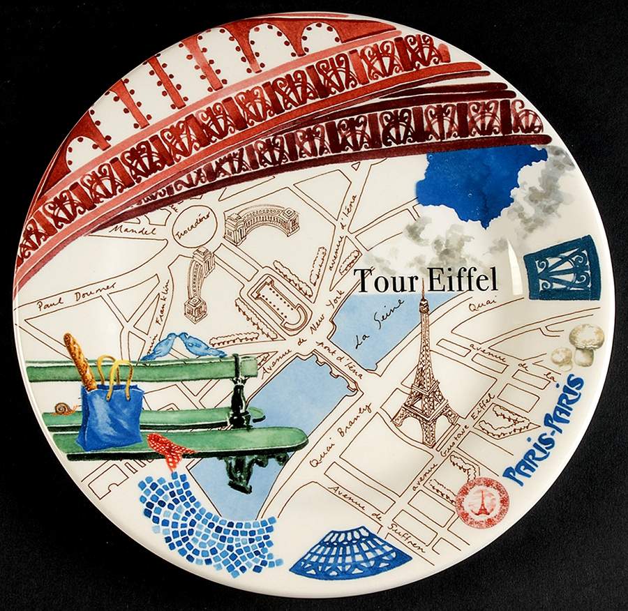 Paris Paris Salad/Dessert Plate by Faiencerie De Gien-1