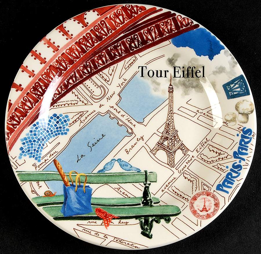 Paris Paris Canape Plate by Faiencerie De Gien-1
