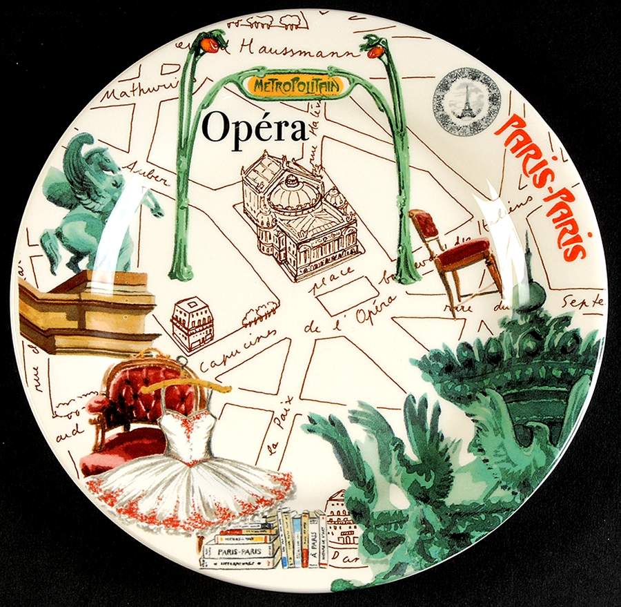 Paris Paris Canape Plate by Faiencerie De Gien-1