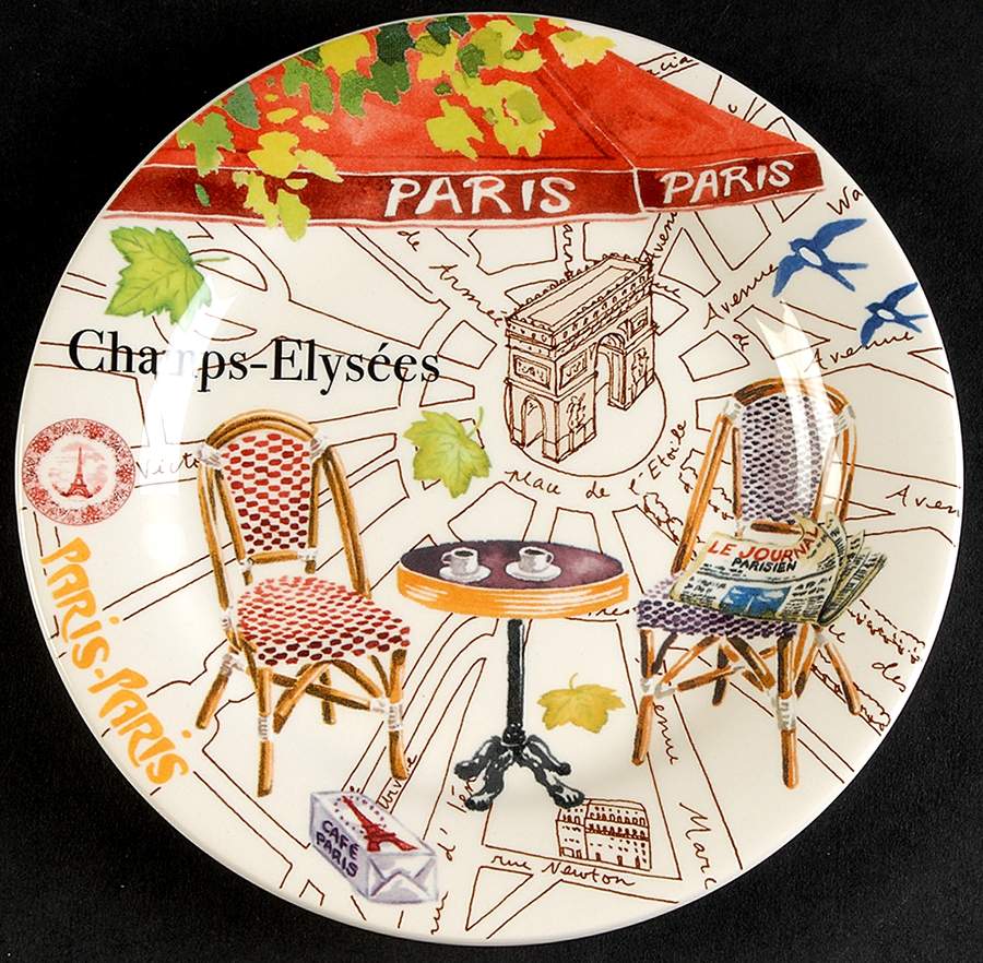 Paris Paris Canape Plate by Faiencerie De Gien-1