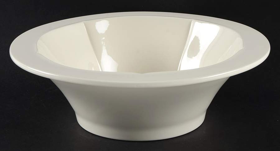 Evol White 11" Round Vegetable Bowl by Faiencerie De Gien-1