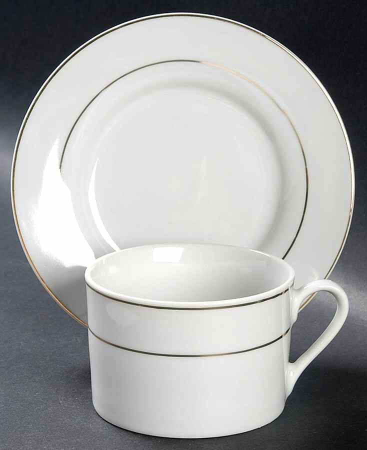 Hollister Gold Flat Cup & Saucer Set by Gibson Designs-1