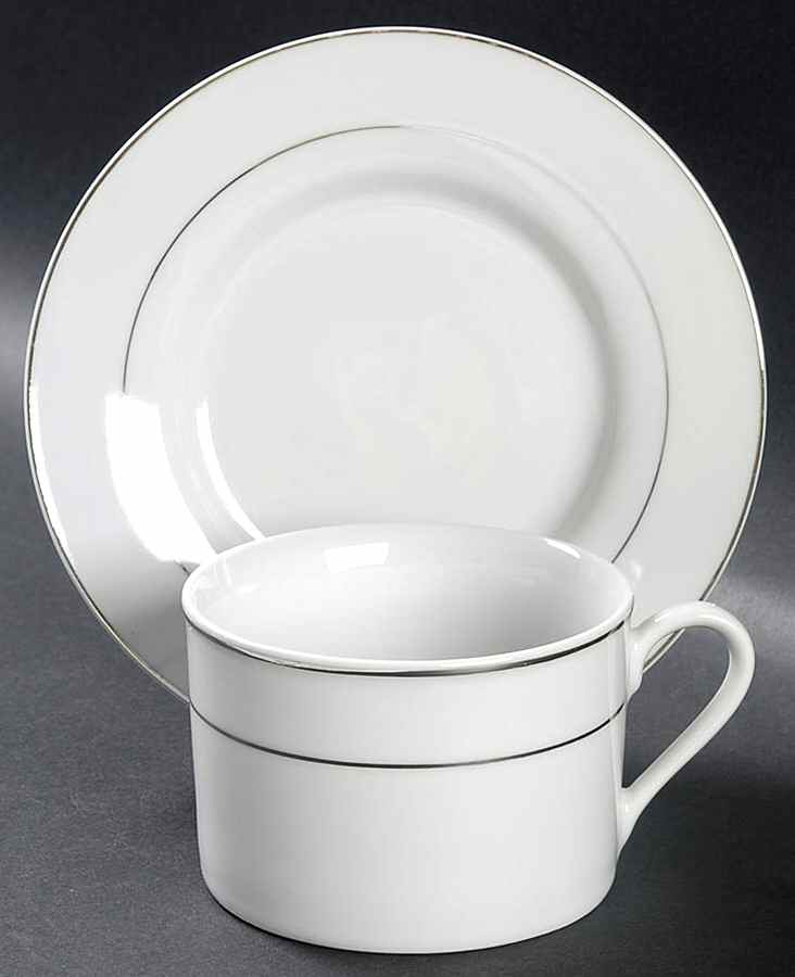 Hollister Platinum Flat Cup & Saucer Set by Gibson Designs-1