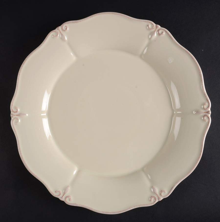 Solid Glazed French Cream Dinner Plate by Gail Pittman-1