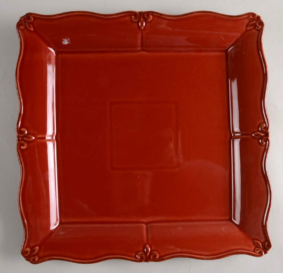Solid Glazed Paprika (Rich Red) 13" Square Serving Platter by Gail Pittman-1