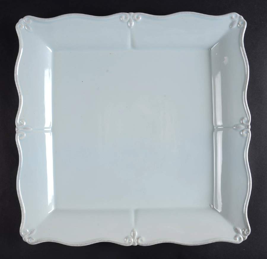 Solid Glazed Whisper Blue 13" Square Serving Platter by Gail Pittman-1