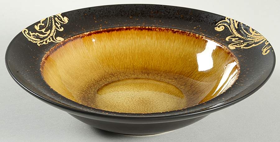 Honey Damask Rim Soup Bowl by Gourmet Expressions-1