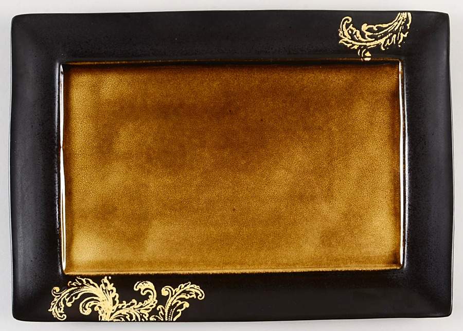Honey Damask 16" Rectangular Serving Platter by Gourmet Expressions-1