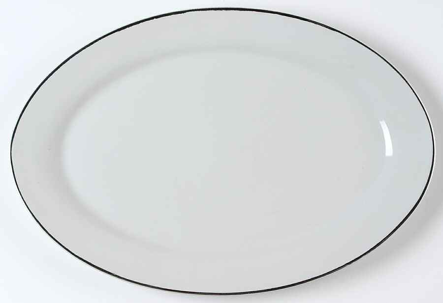 Studio Platinum 14" Oval Serving Platter by Gibson Designs-1