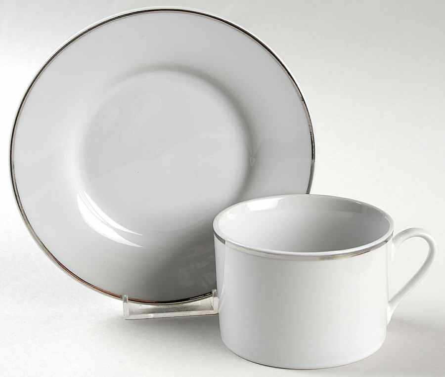 Studio Platinum Flat Cup & Saucer Set by Gibson Designs-1