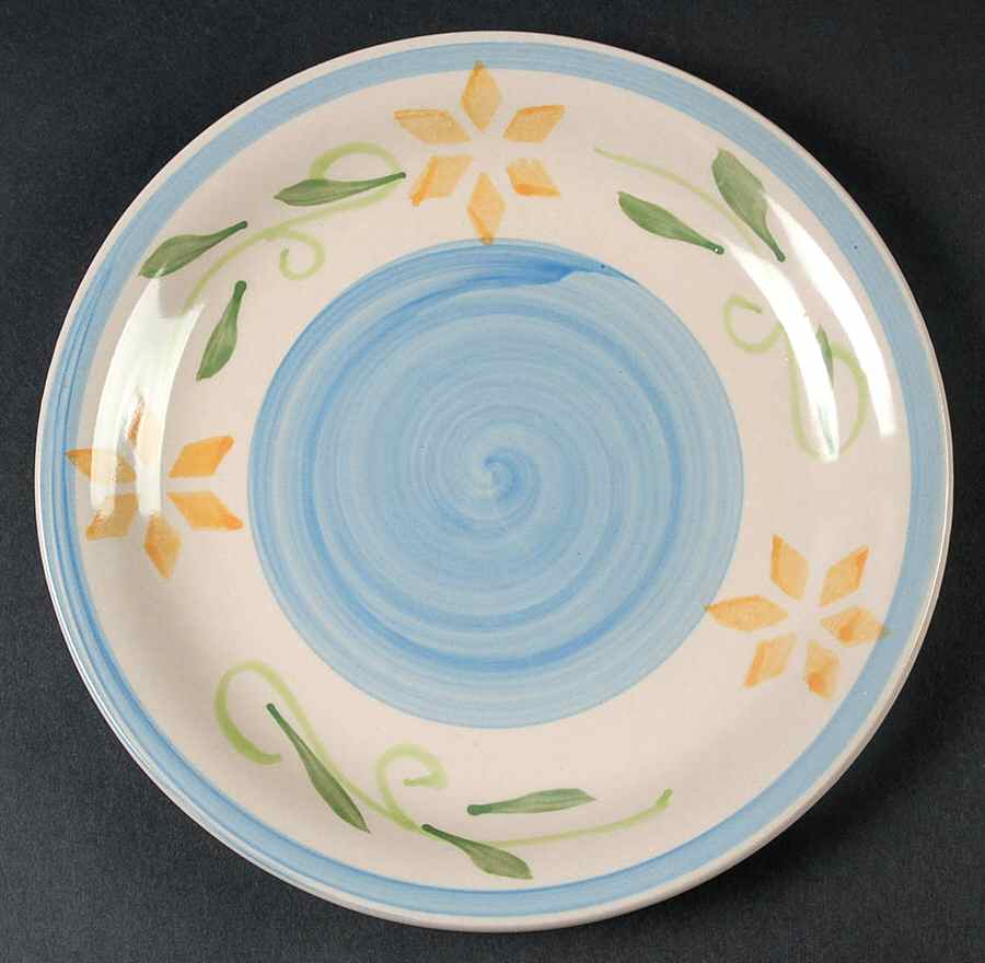 Floral Natalia Blue Salad Plate by Gibson Designs-1