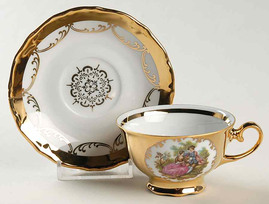 GLP25 Footed Demitasse Cup & Saucer Set by Gloria Porcelain-1