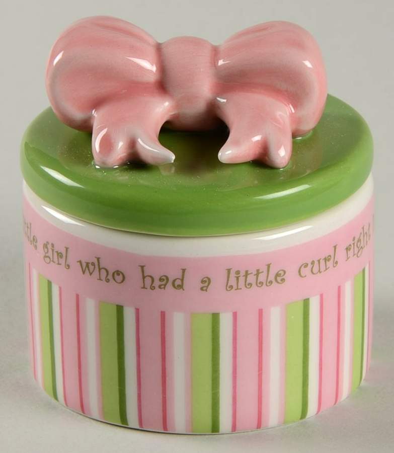 Little Girl with a Curl Round Box & Lid by Gorham-1