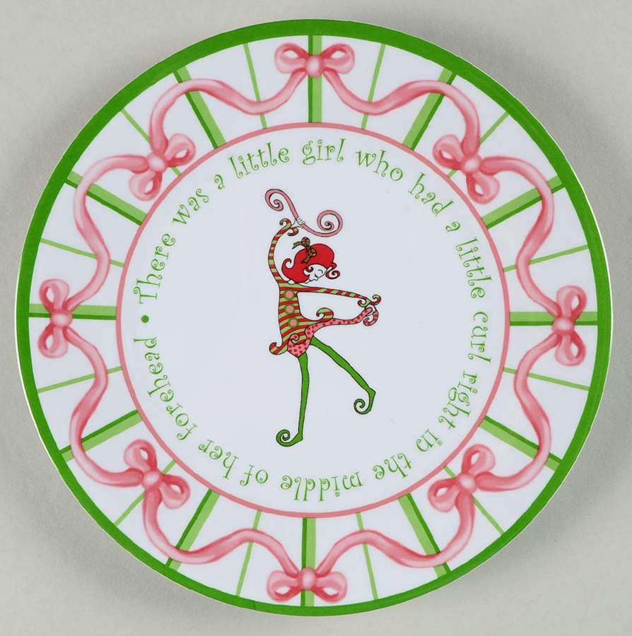 Little Girl with a Curl Melmac/Melamine Child's Plate by Gorham-1